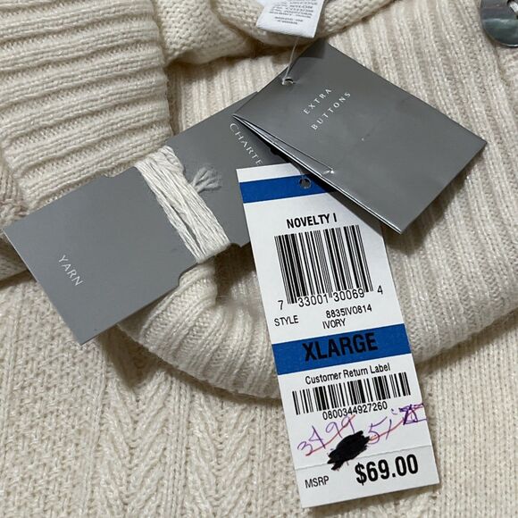 NWT Charter Club MOP Button Detail White WOOL ANGORA Blend Sweater Turtleneck XL - Picture 10 of 15